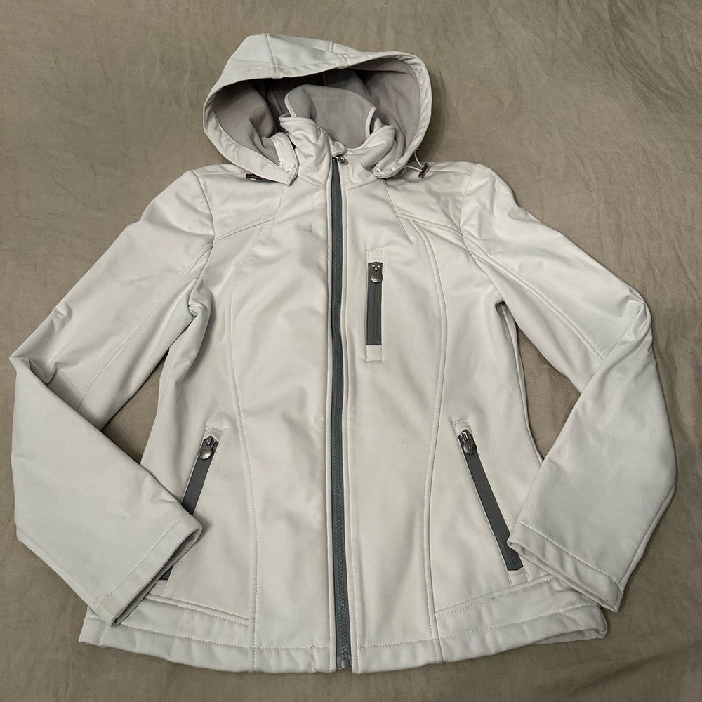 London Fog Women's White Hooded Jacket